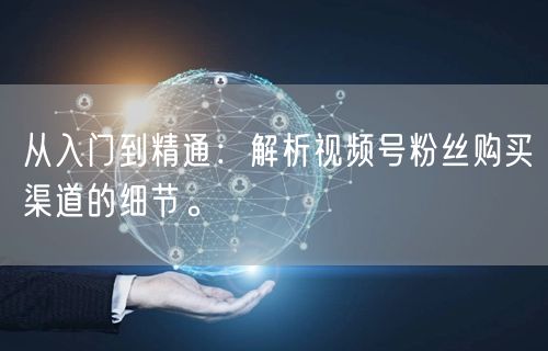 从入门到精通:解析视频号粉丝购买渠道的细节。