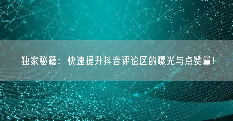 独家秘籍:快速提升抖音评论区的曝光与点赞量!